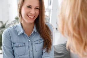 Woman experiencing benefits of cognitive behavioral therapy