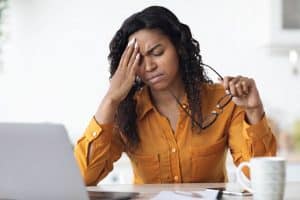 Woman experiencing symptoms of Ativan withdrawal