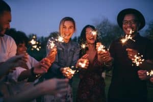 A group of people having a sober New Years