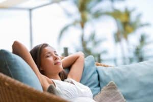 Woman thinking about sober vacations
