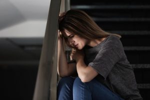 Woman suffering Xanax withdrawal symptoms