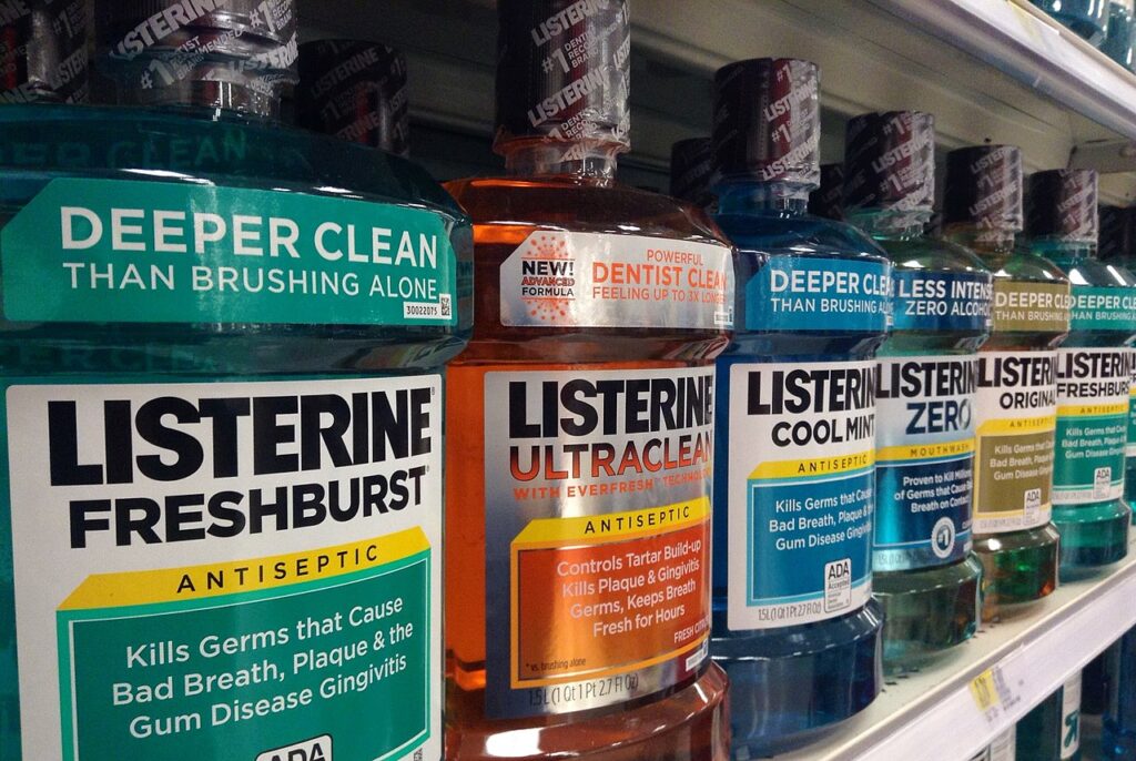 Mouthwash on a store shelf. You may have to ensure that mouthwash is alcohol-free when looking for it at the store so drinking mouthwash doesn The Bluffs Addiction Campuses't become an issue.