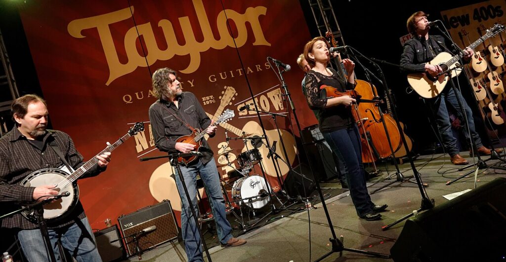The SteelDrivers performing with Gary Nichols on vocals and guitar at the Winter NAMM Show 2015